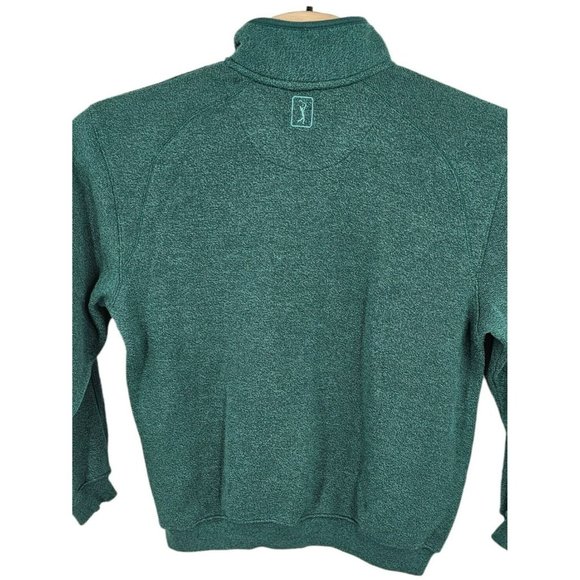 PGA Tour 1/4 Zip Sweater Green Men's Size Medium Golf Birdie Polyester Blend - Picture 5 of 11